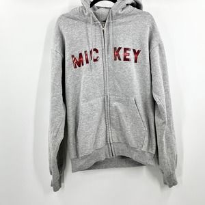 Walt Disney World Mickey Mouse Spell out Full Zip Up Hooded Women's Size M